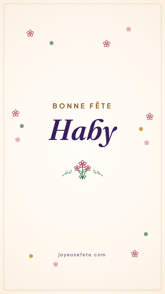 Image « Bonne fête Haby » au format story