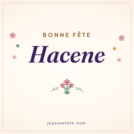 Image carrée « Bonne fête Hacene » pour WhatsApp