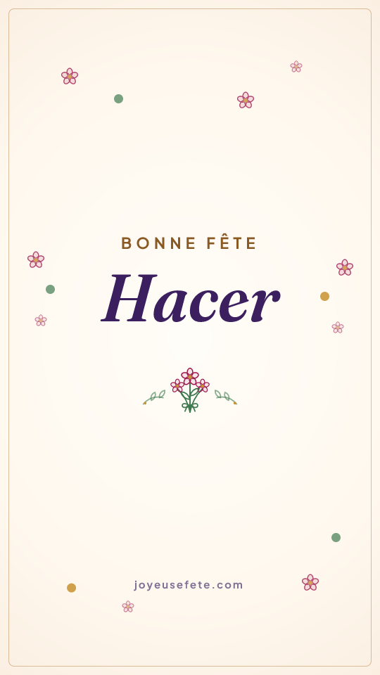 Image « Bonne fête Hacer » au format story