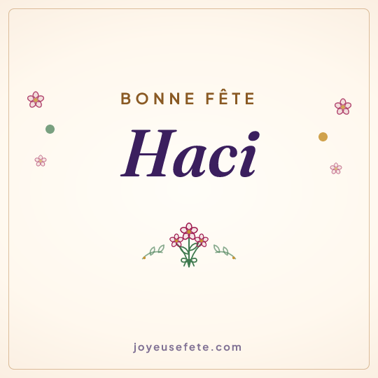Image carrée « Bonne fête Haci » pour WhatsApp