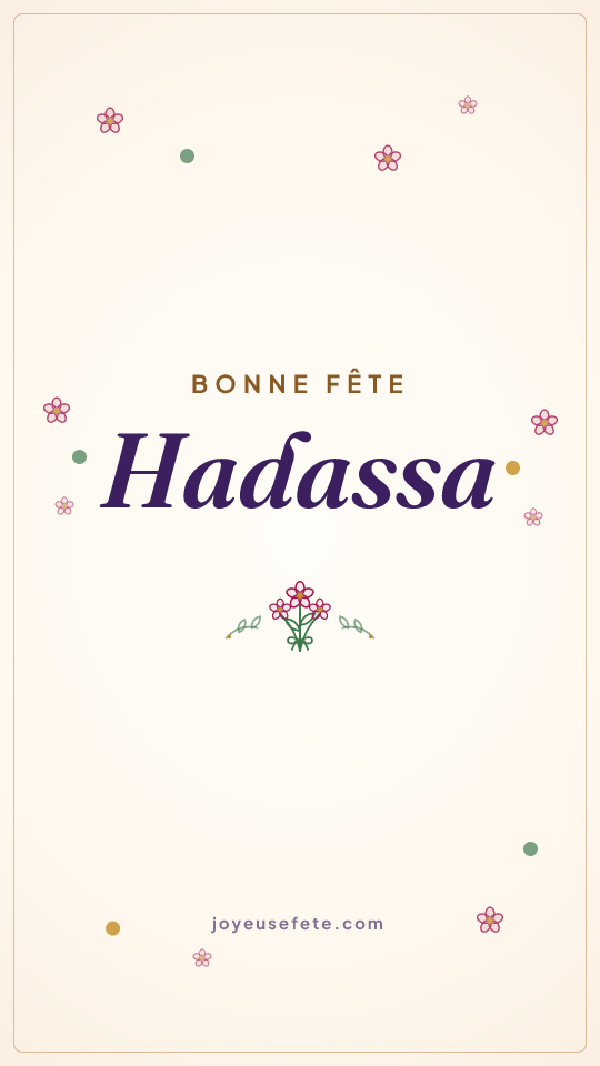 Image « Bonne fête Hadassa » au format story
