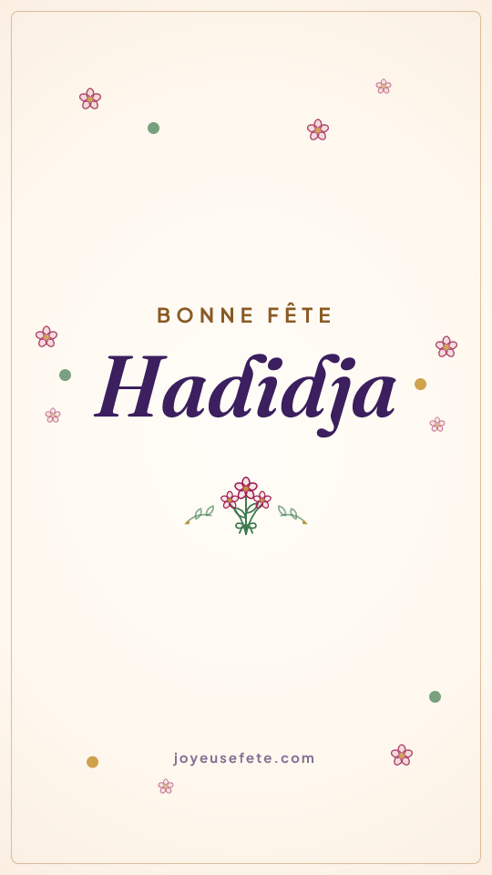 Image « Bonne fête Hadidja » au format story