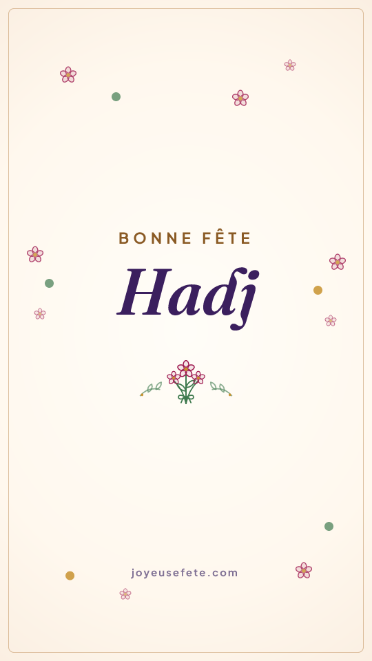 Image « Bonne fête Hadj » au format story