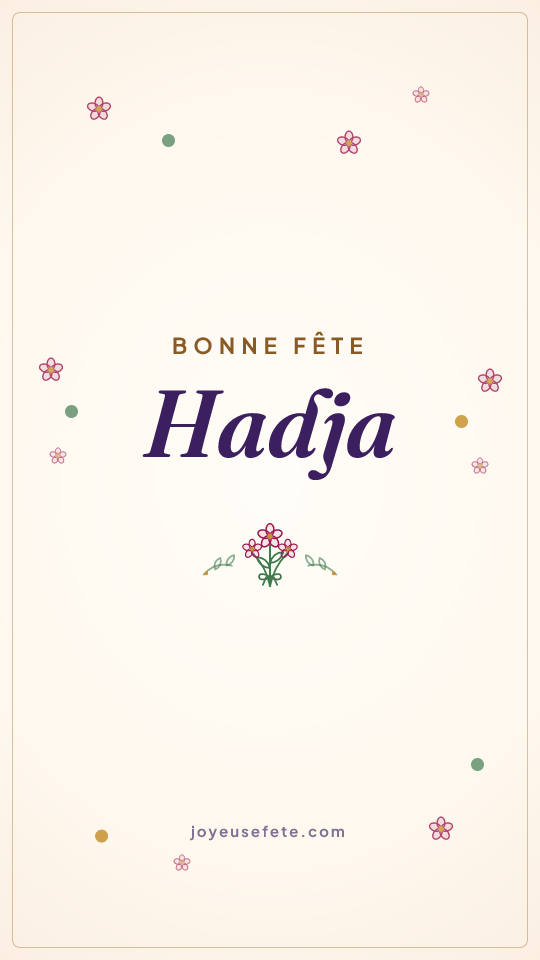 Image « Bonne fête Hadja » au format story