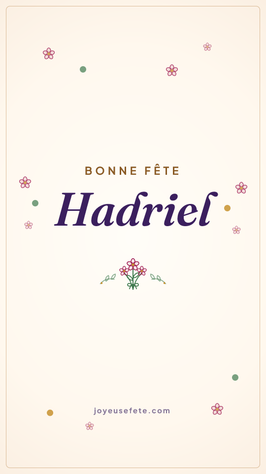 Image « Bonne fête Hadriel » au format story