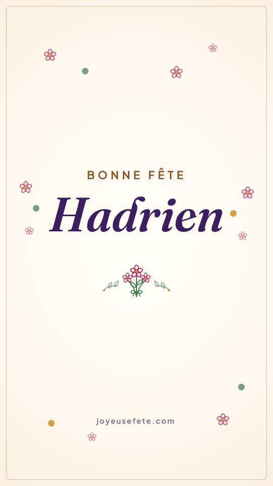 Image « Bonne fête Hadrien » au format story