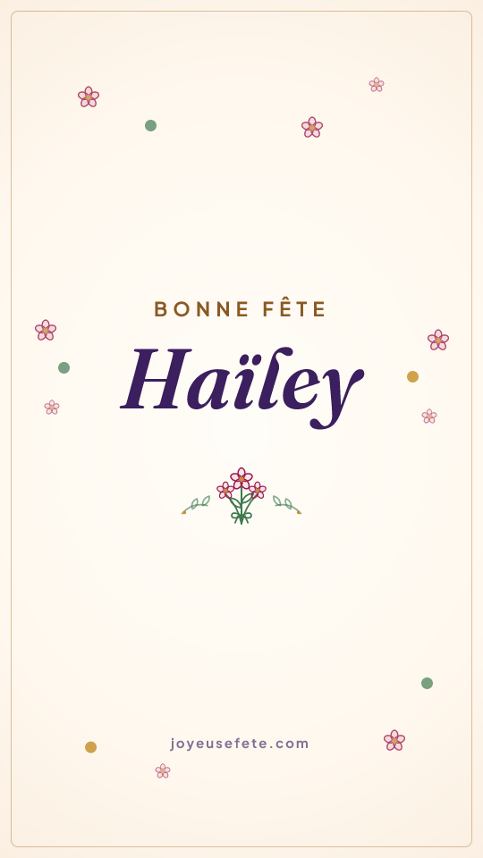 Image « Bonne fête Haïley » au format story
