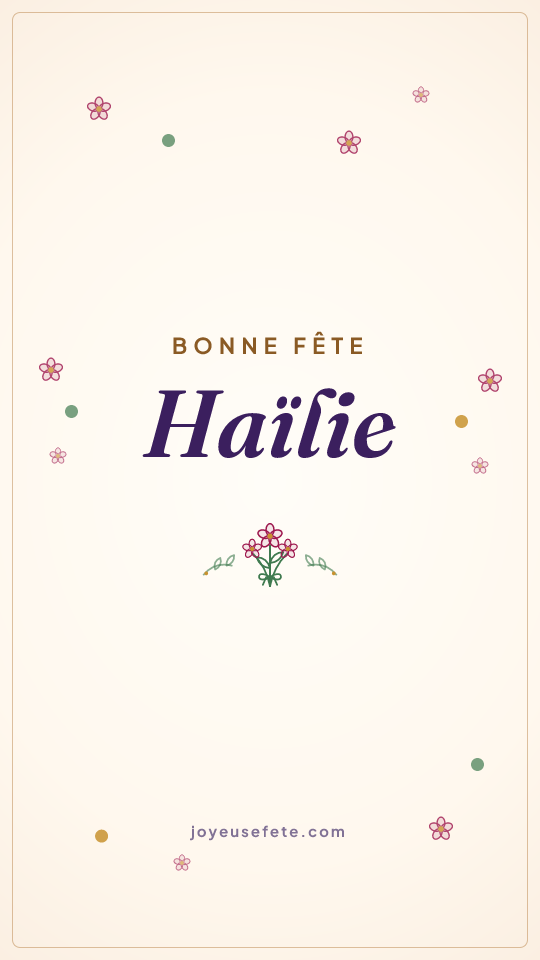 Image « Bonne fête Haïlie » au format story