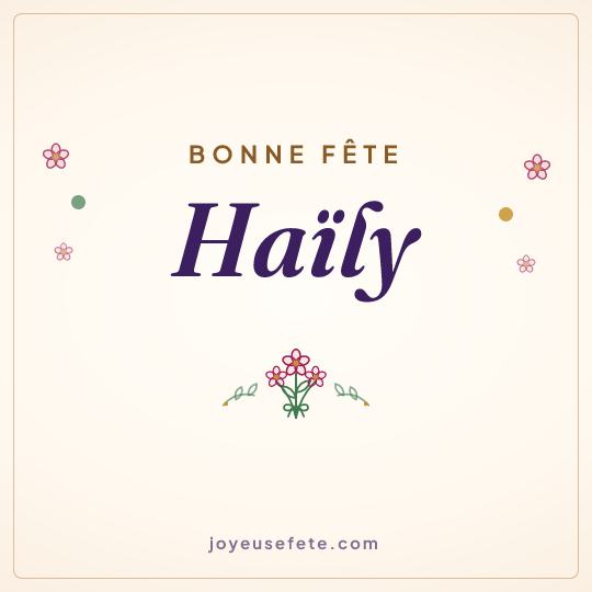 Image carrée « Bonne fête Haïly » pour WhatsApp