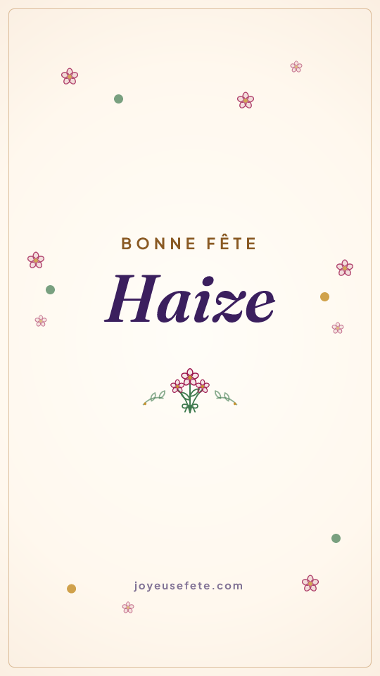 Image « Bonne fête Haize » au format story