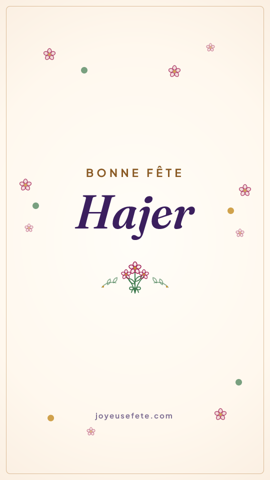 Image « Bonne fête Hajer » au format story