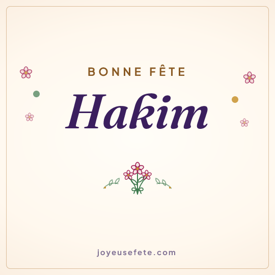 Image carrée « Bonne fête Hakim » pour WhatsApp