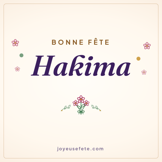 Image carrée « Bonne fête Hakima » pour WhatsApp