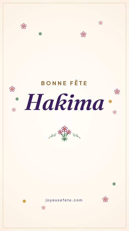 Image « Bonne fête Hakima » au format story