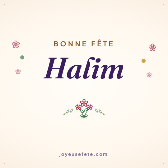 Image carrée « Bonne fête Halim » pour WhatsApp
