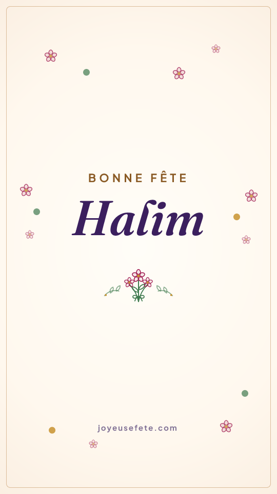 Image « Bonne fête Halim » au format story