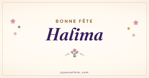 Image « Bonne fête Halima » au format large