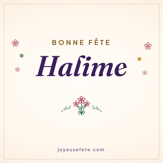 Image carrée « Bonne fête Halime » pour WhatsApp