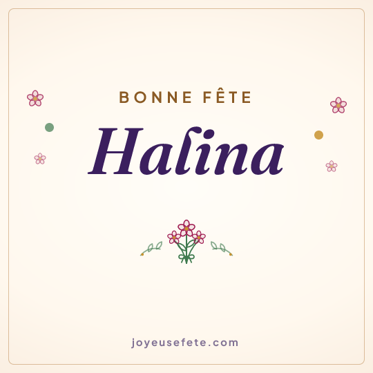 Image carrée « Bonne fête Halina » pour WhatsApp