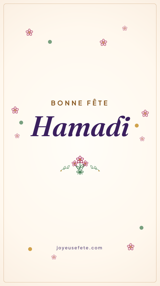 Image « Bonne fête Hamadi » au format story