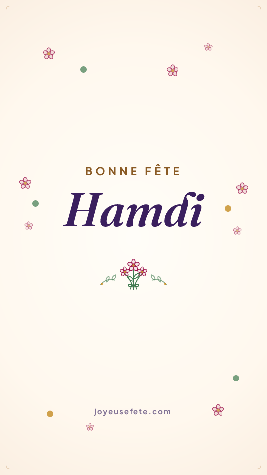 Image « Bonne fête Hamdi » au format story