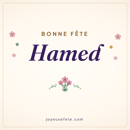Image carrée « Bonne fête Hamed » pour WhatsApp