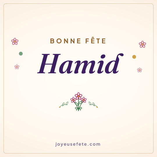Image carrée « Bonne fête Hamid » pour WhatsApp