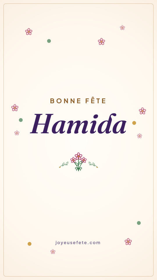 Image « Bonne fête Hamida » au format story