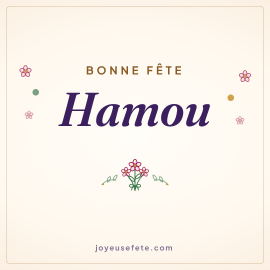Image carrée « Bonne fête Hamou » pour WhatsApp