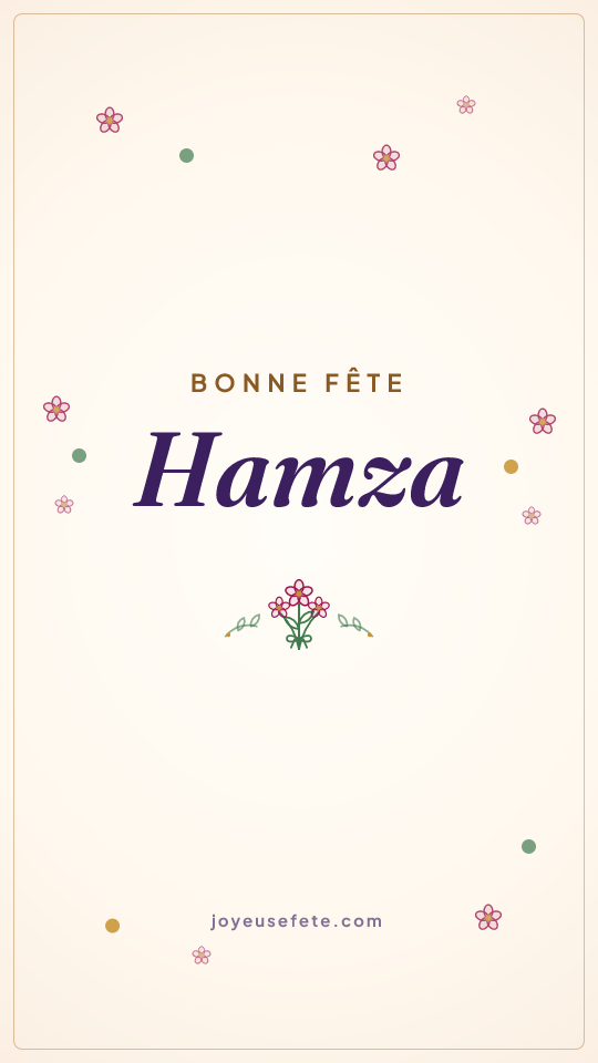 Image « Bonne fête Hamza » au format story
