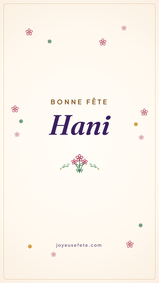 Image « Bonne fête Hani » au format story