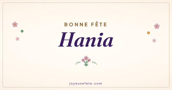 Image « Bonne fête Hania » au format large