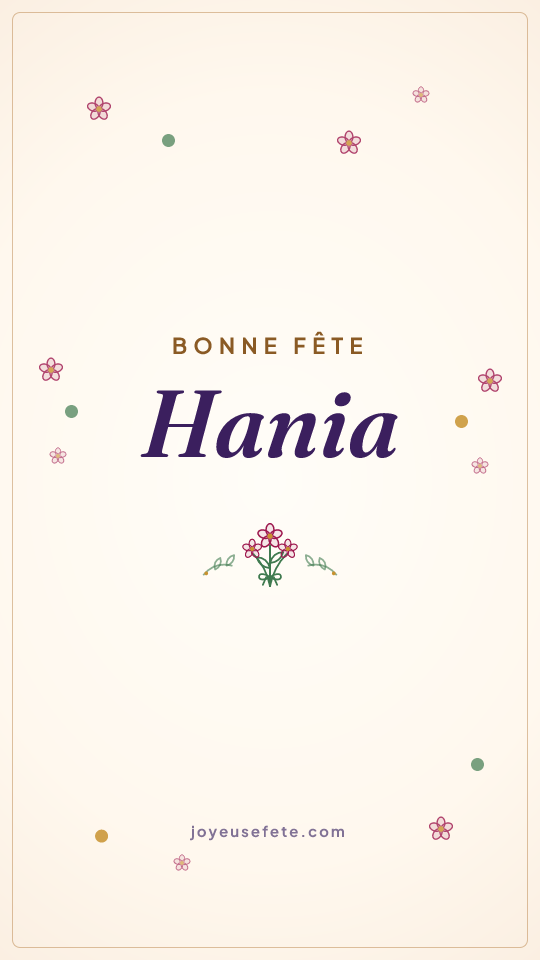 Image « Bonne fête Hania » au format story