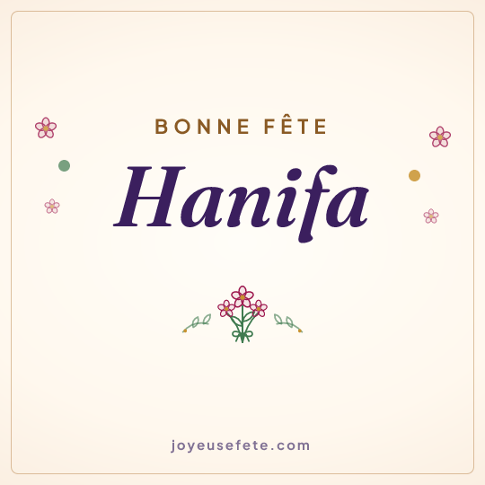 Image carrée « Bonne fête Hanifa » pour WhatsApp