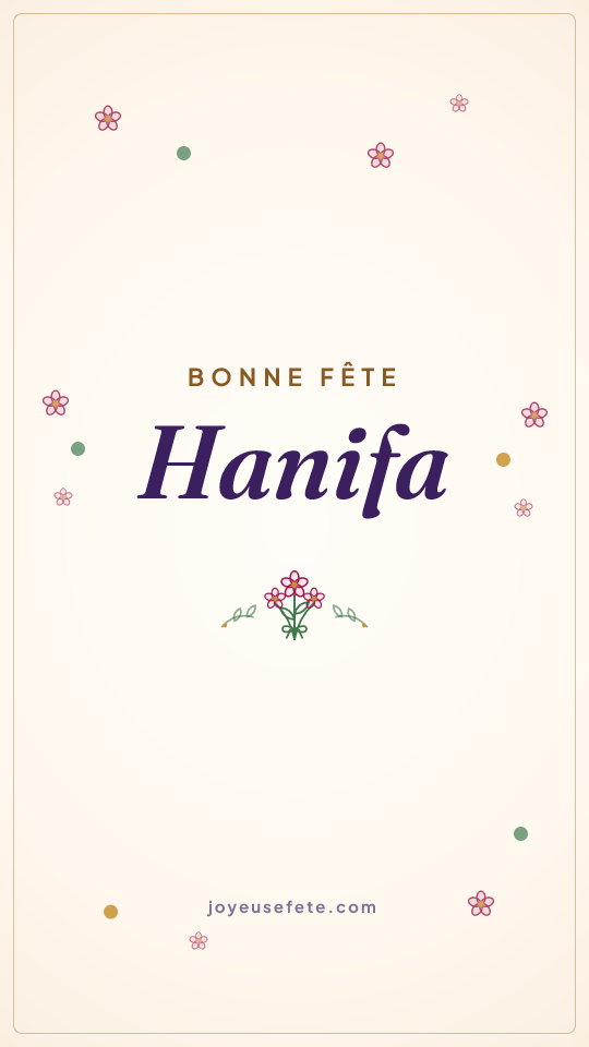 Image « Bonne fête Hanifa » au format story