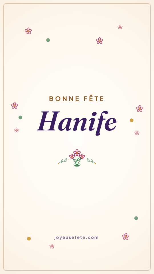 Image « Bonne fête Hanife » au format story