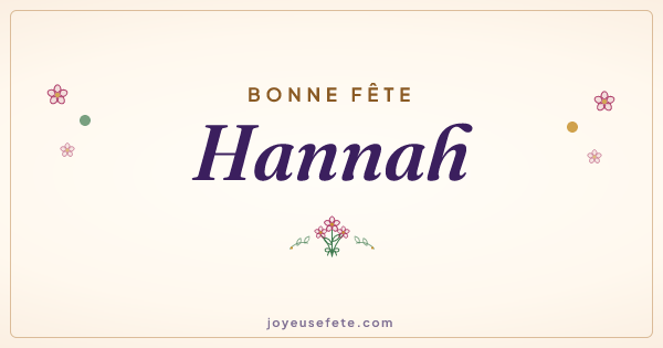 Image « Bonne fête Hannah » au format large