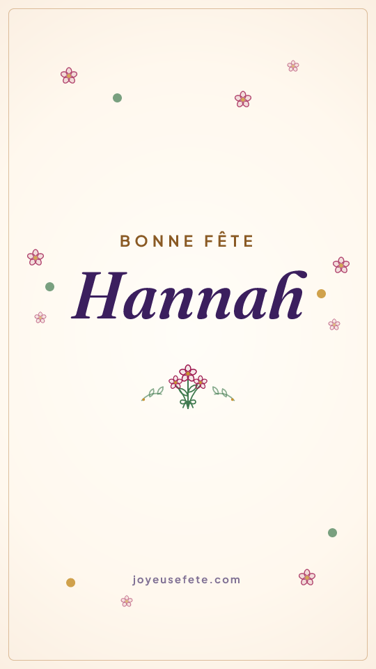 Image « Bonne fête Hannah » au format story