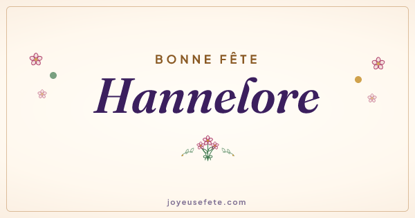 Image « Bonne fête Hannelore » au format large