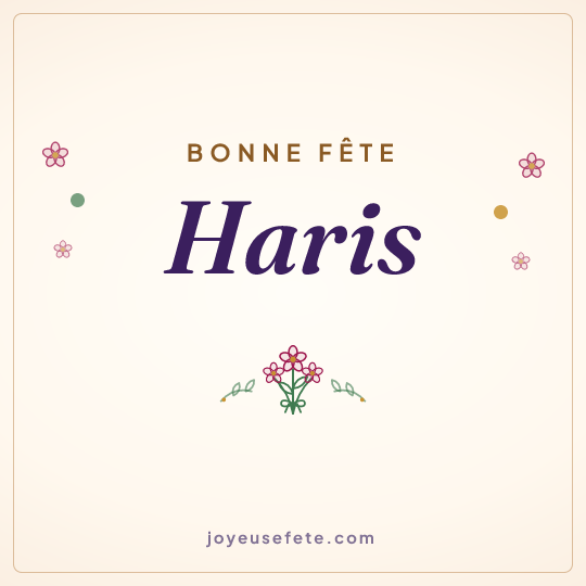 Image carrée « Bonne fête Haris » pour WhatsApp