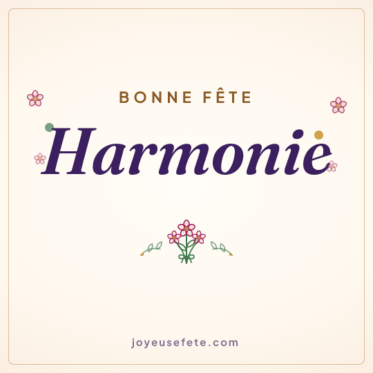 Image carrée « Bonne fête Harmonie » pour WhatsApp