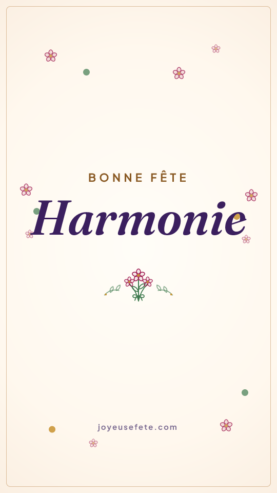 Image « Bonne fête Harmonie » au format story