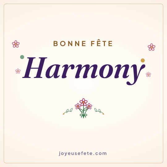 Image carrée « Bonne fête Harmony » pour WhatsApp