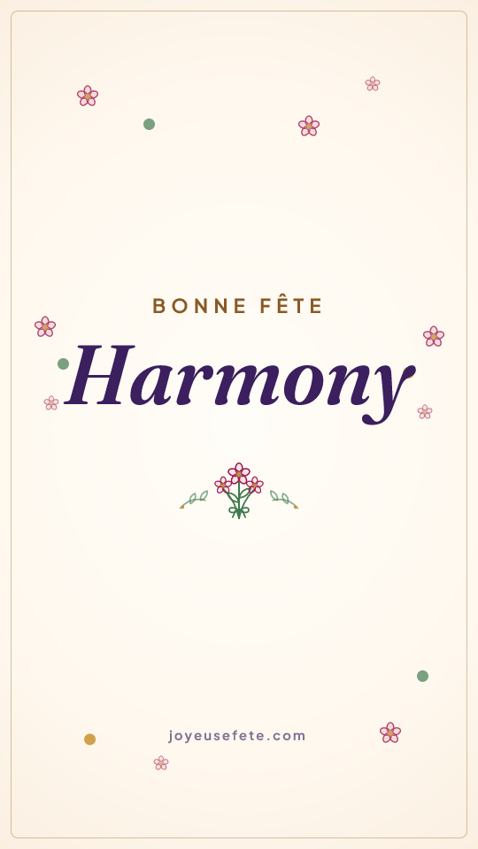 Image « Bonne fête Harmony » au format story