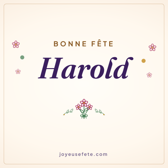 Image carrée « Bonne fête Harold » pour WhatsApp