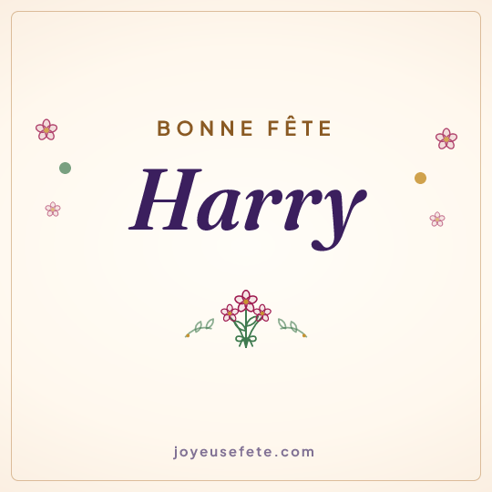 Image carrée « Bonne fête Harry » pour WhatsApp