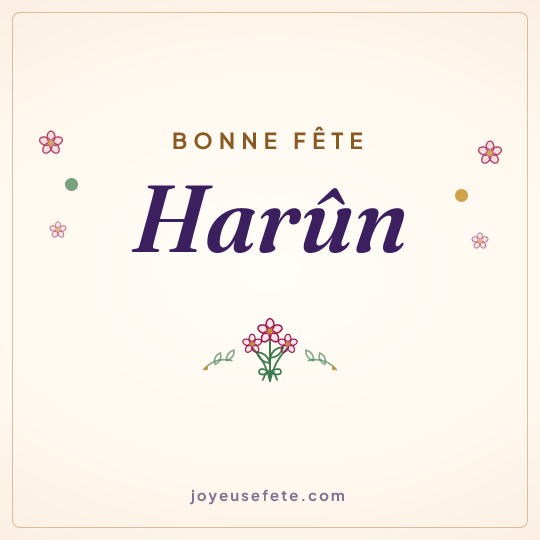 Image carrée « Bonne fête Harûn » pour WhatsApp