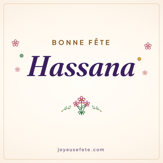 Image carrée « Bonne fête Hassana » pour WhatsApp