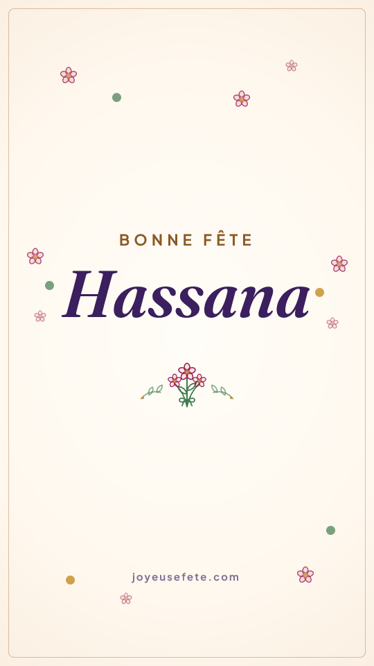 Image « Bonne fête Hassana » au format story