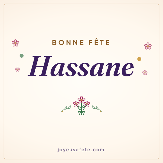 Image carrée « Bonne fête Hassane » pour WhatsApp